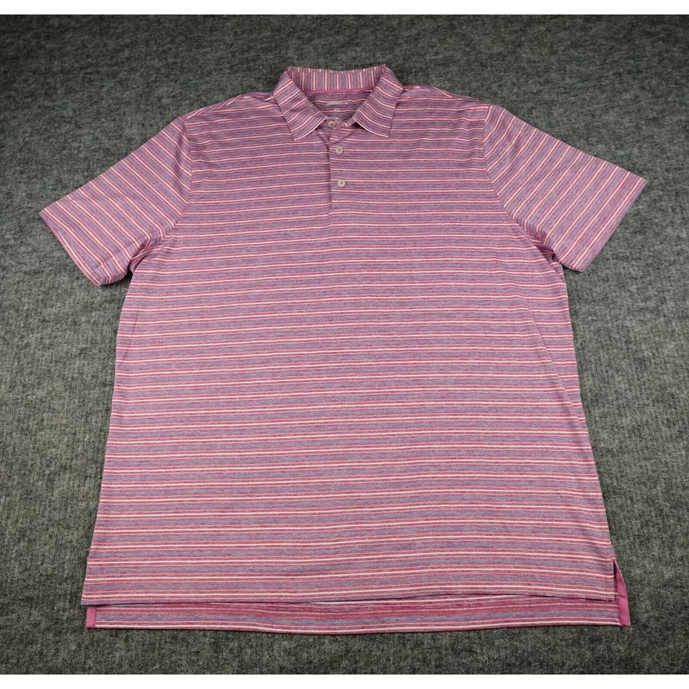 johnnie-O Pink Striped Polo Shirt